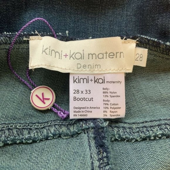 Kimi + Kai Maternity Boot Cut Jeans Blue Sz 28 - Picture 4 of 5